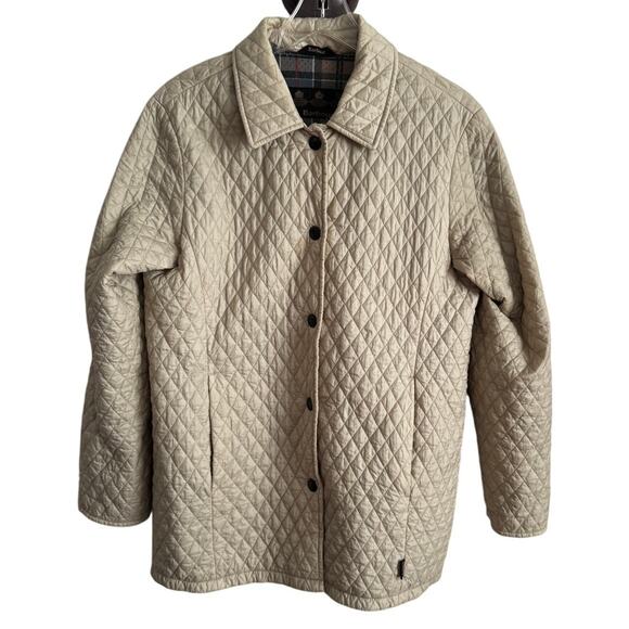 Barbour Quilted Jacket in Cream - Picture 1 of 8